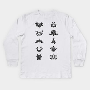 Collection of Rorschach inkblot tests Kids Long Sleeve T-Shirt